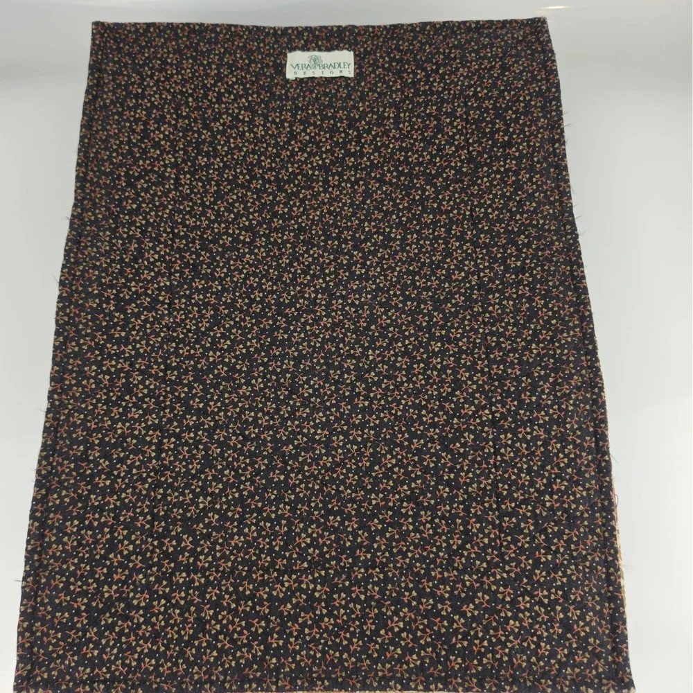 Vera Bradley Black Walnut Retired 8 Placemats 8 Napkins Quilted Cotton Set